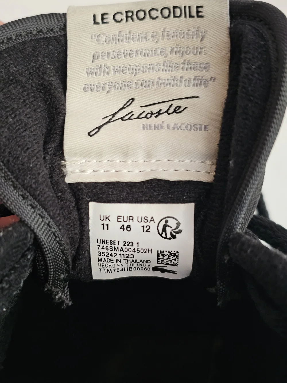 Lacoste Tennis Heritage Low Top Black Leather Sneakers Green Crocodile Mens 12